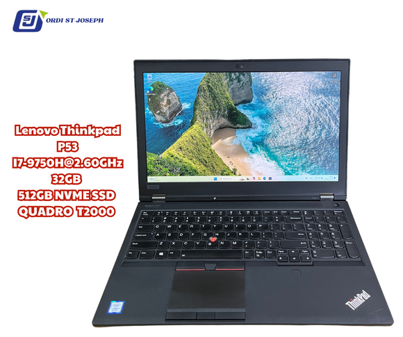 Lenovo ThinkPad P53 15.6'' Workstation I7-9750H@2.60GHz 32GB 512GB NVME SSD NVIDIA Quadro T2000 4GB DDR5 - HDMI - USB-C Thunderbolt 3 ports